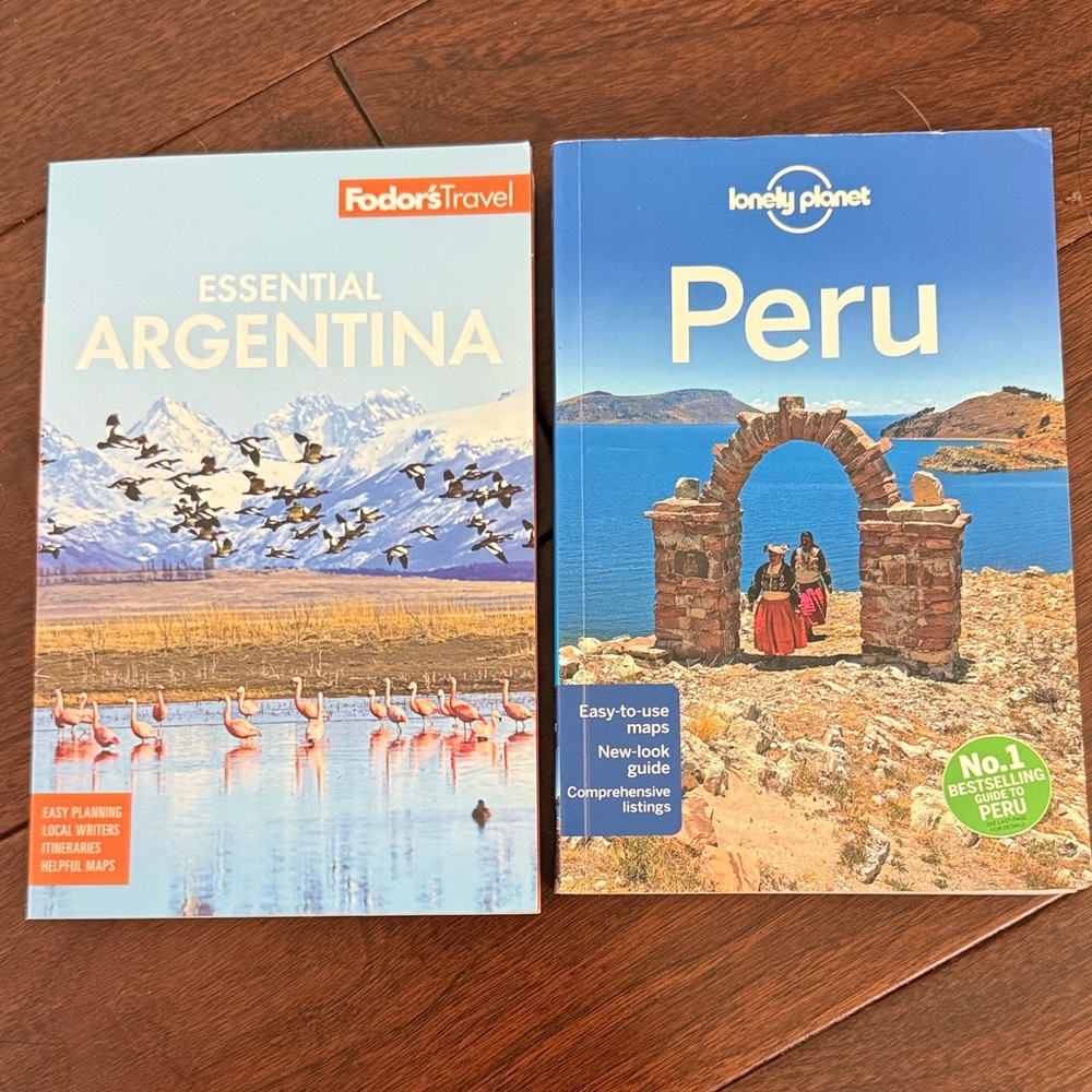 Fodor's Travel Essential Argentina and Lonely Planet Peru Guidebooks